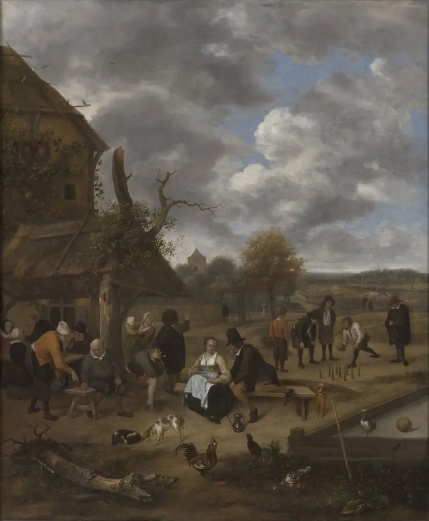 Landscape with an Inn and Skittles, by Jan Steen