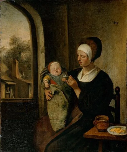 Mother and Child, by Jan Steen, oil, 1650