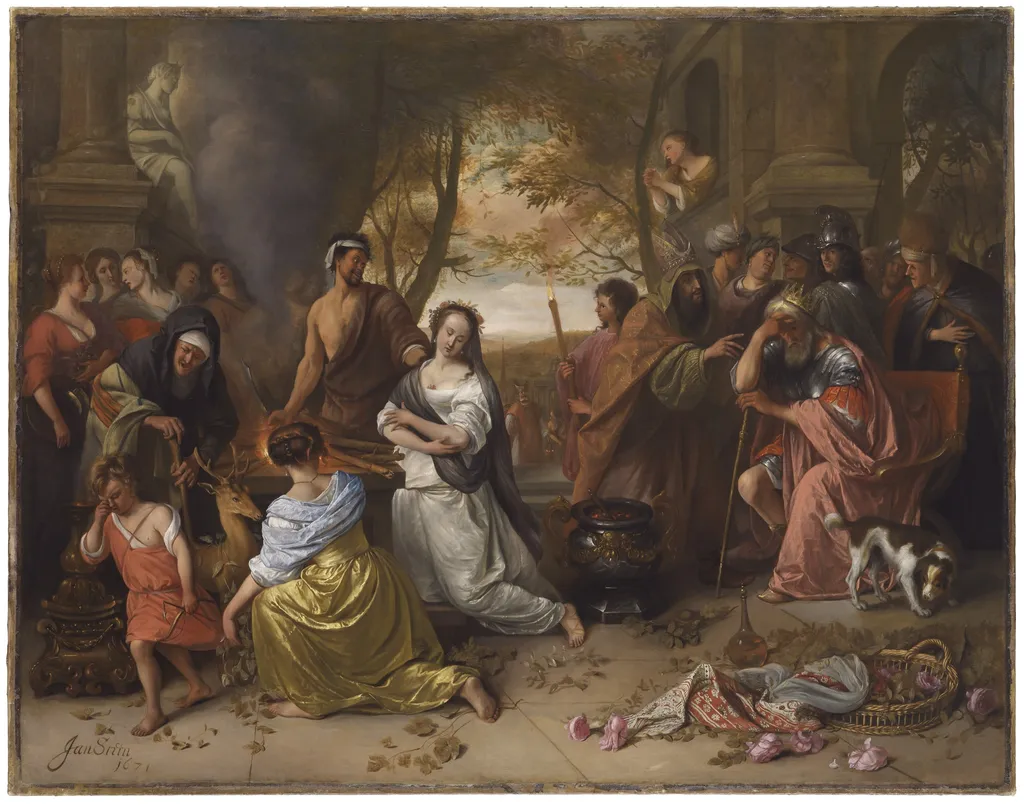 The Sacrifice of Iphigenia, by Jan Steen, oil, 1671