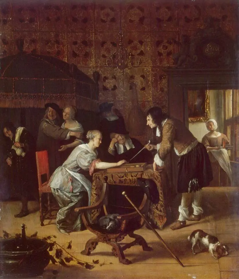 Tric-Trac Players, by Jan Steen