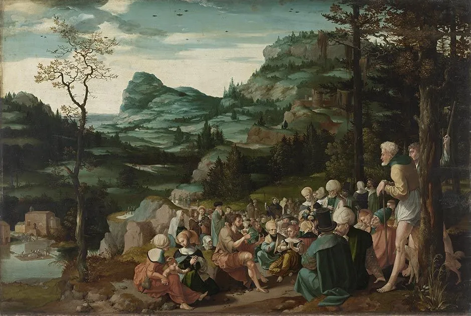 St. John the Baptist Preaching, by Jan Swart van Groningen, oil, 1530