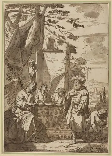 Abraham Entertaining the Angels, by Jan Tengnagel