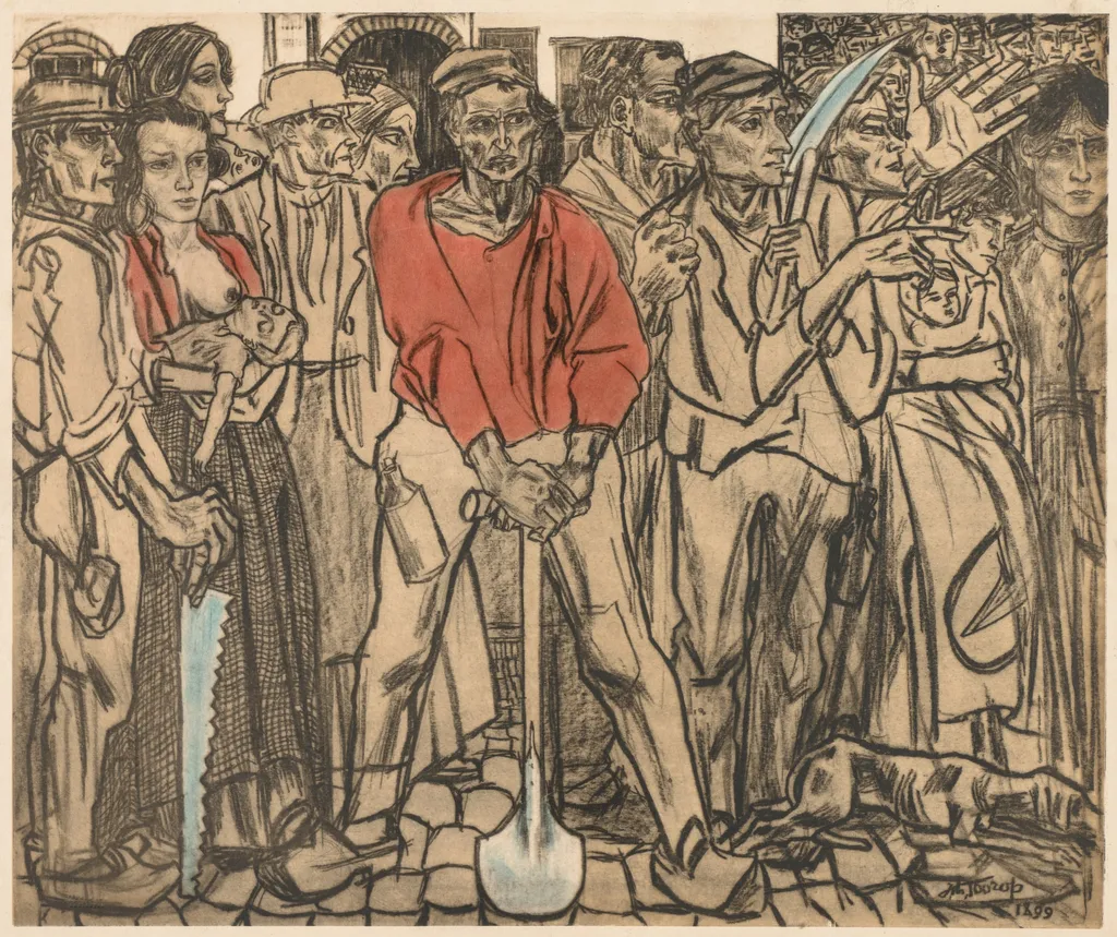 A Group of Laborers, by Jan Toorop, 1899