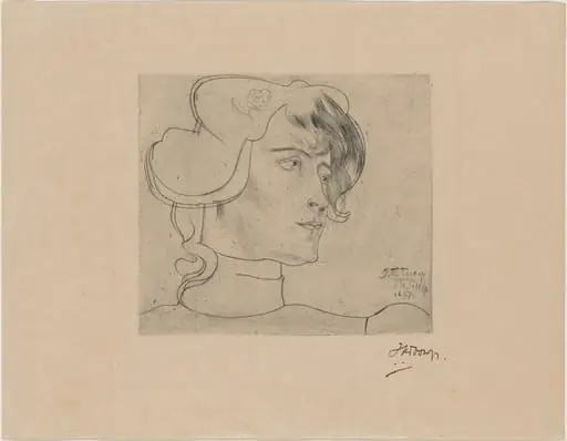 Head of a Woman (Marguérite Adolphine Helfrich), by Jan Toorop