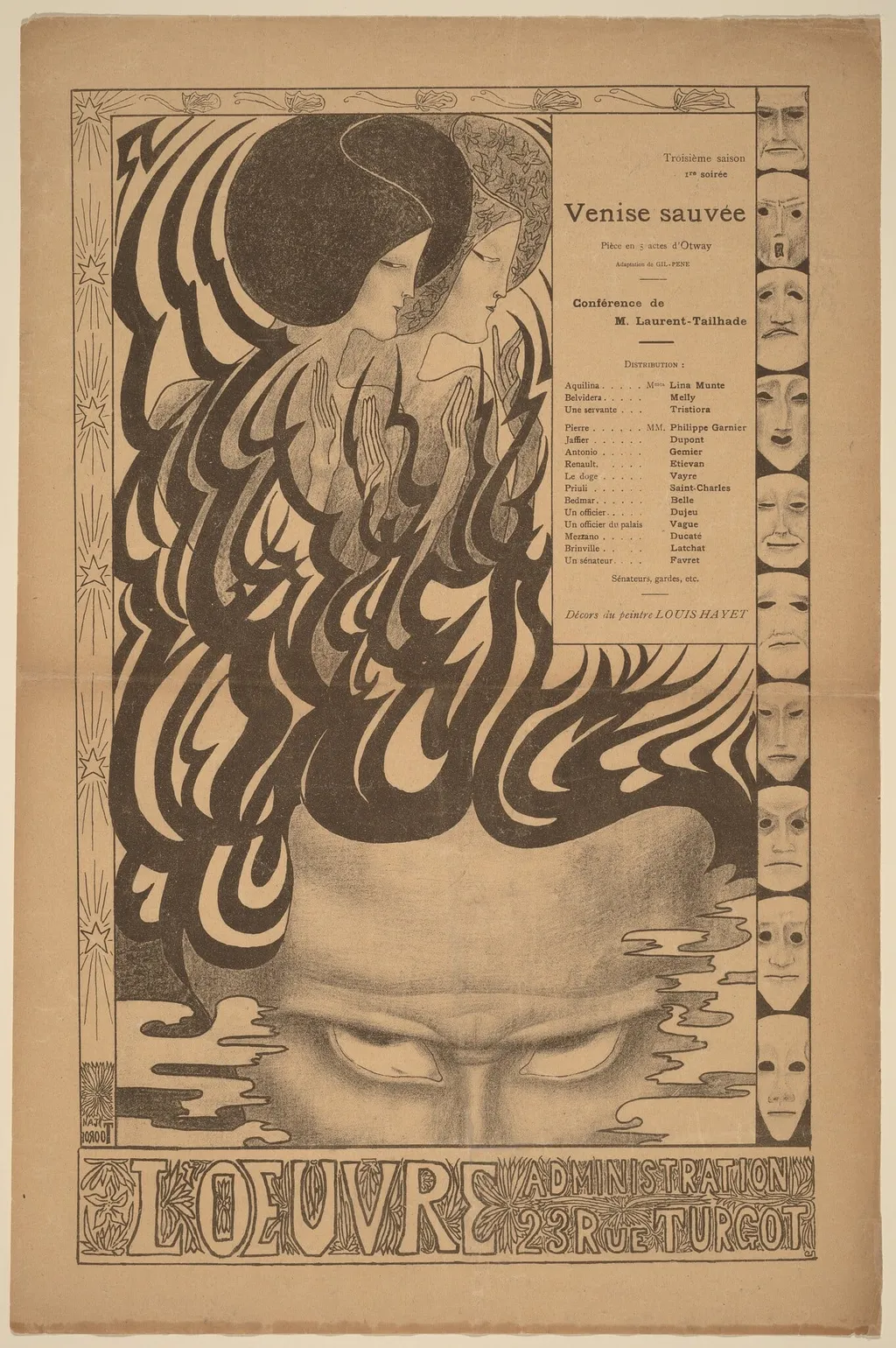 Venise sauvée (Venice Preserved), by Jan Toorop, ink, 1895