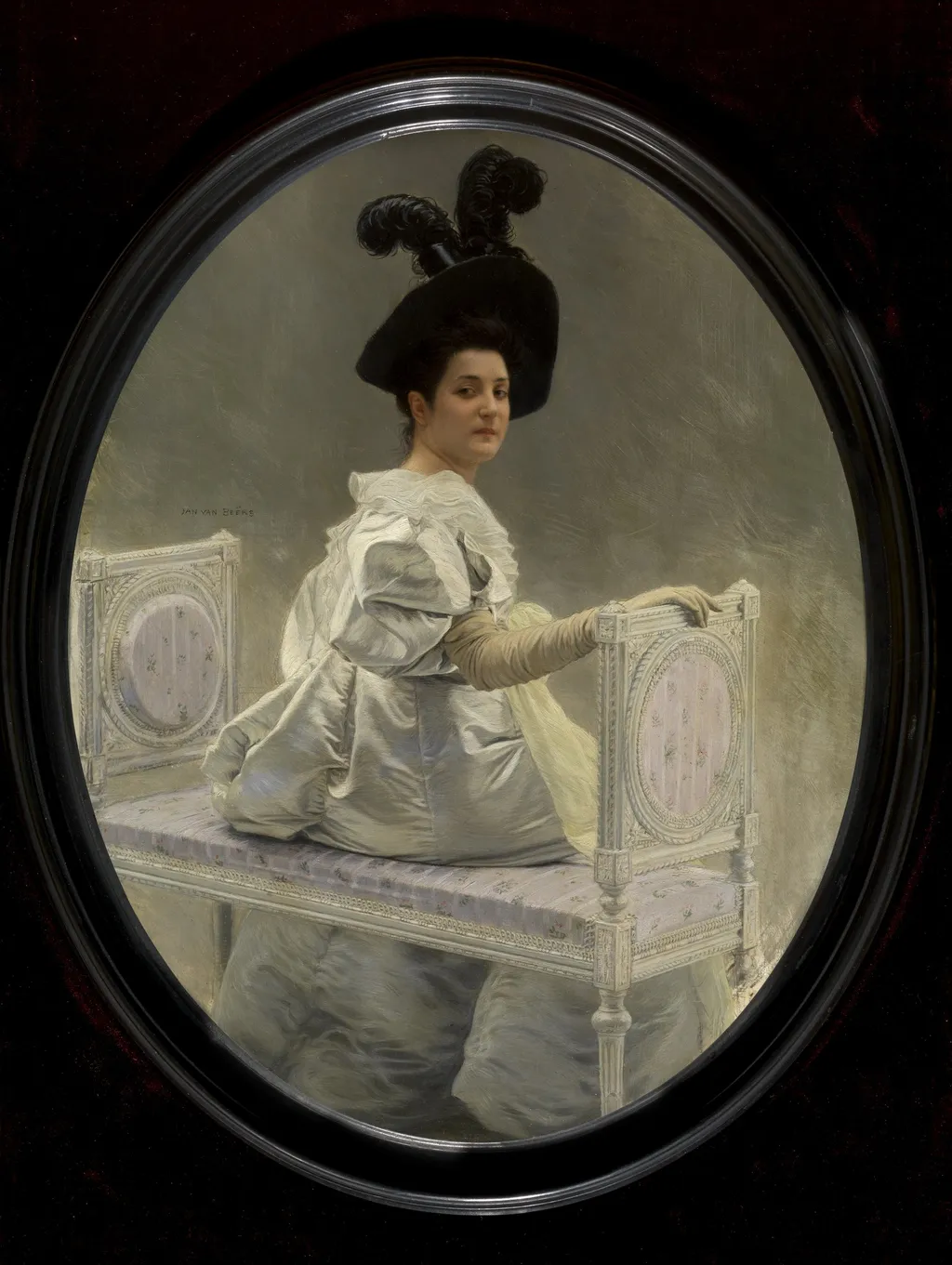 Woman in White, by Jan van Beers, oil, 1892
