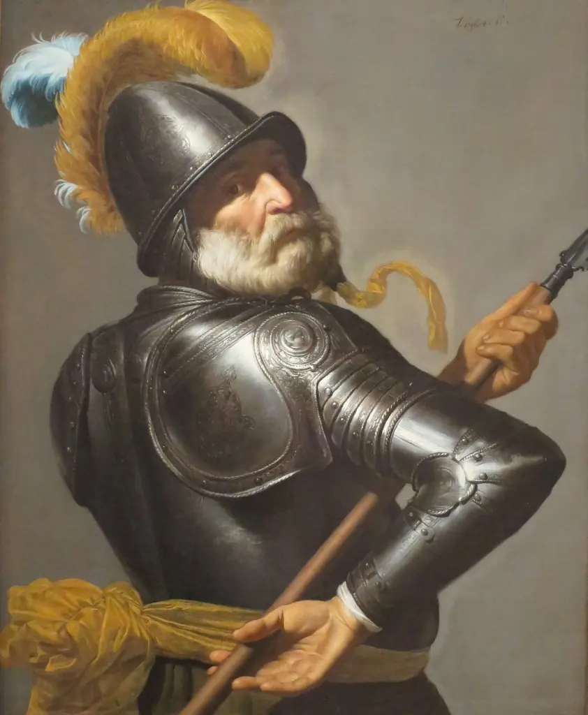 Man in Armour Holding a Pike, by Jan van Bijlert