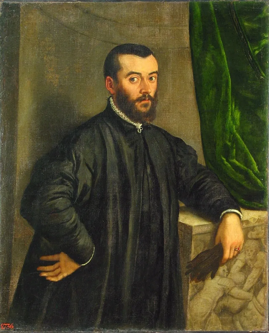 Portrait of a Man Dressed in Black, by Jan van Calcar, oil, 1525