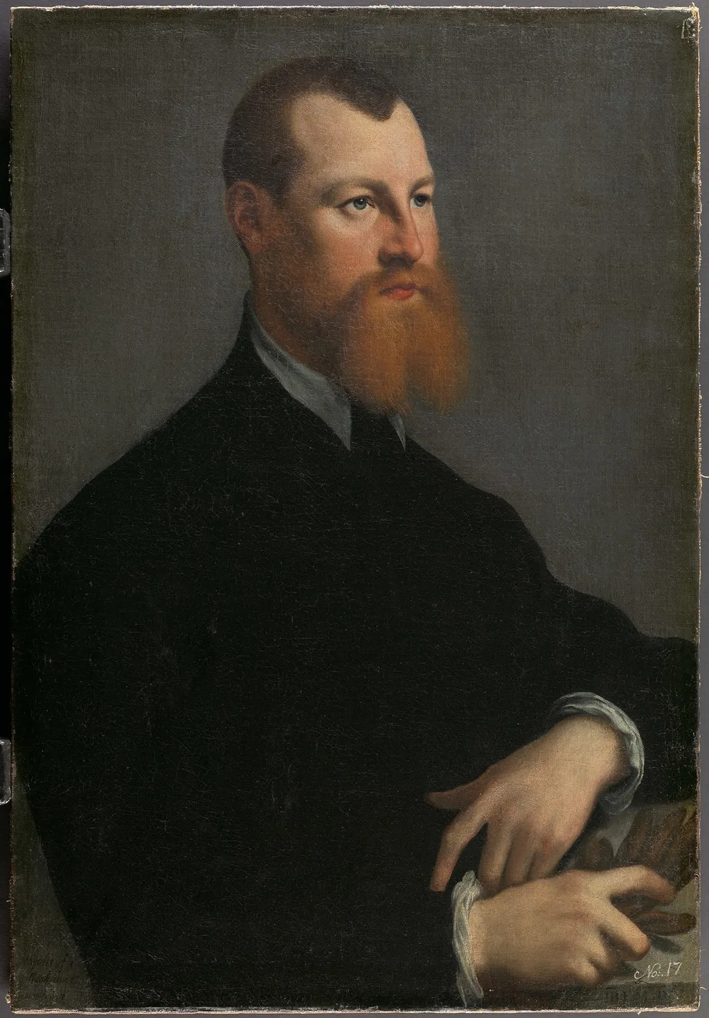 Portrait of Sigismund Augustus (1520-1572) with gloves, by Jan van Calcar, oil, 1543