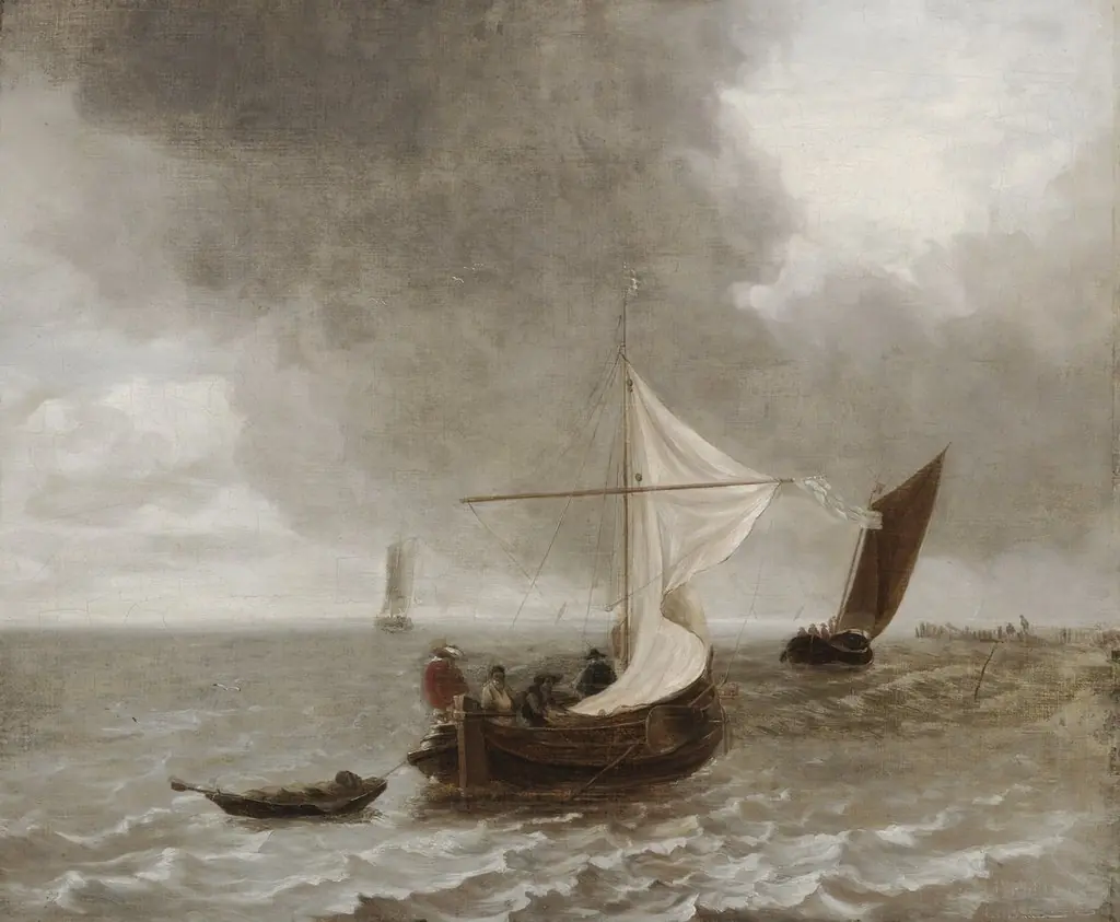 Sailboats in a Breeze, by Jan van de Cappelle