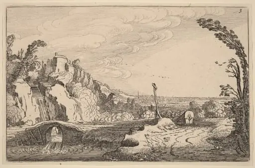 Cascade under a Stone Bridge, by Jan van de Velde