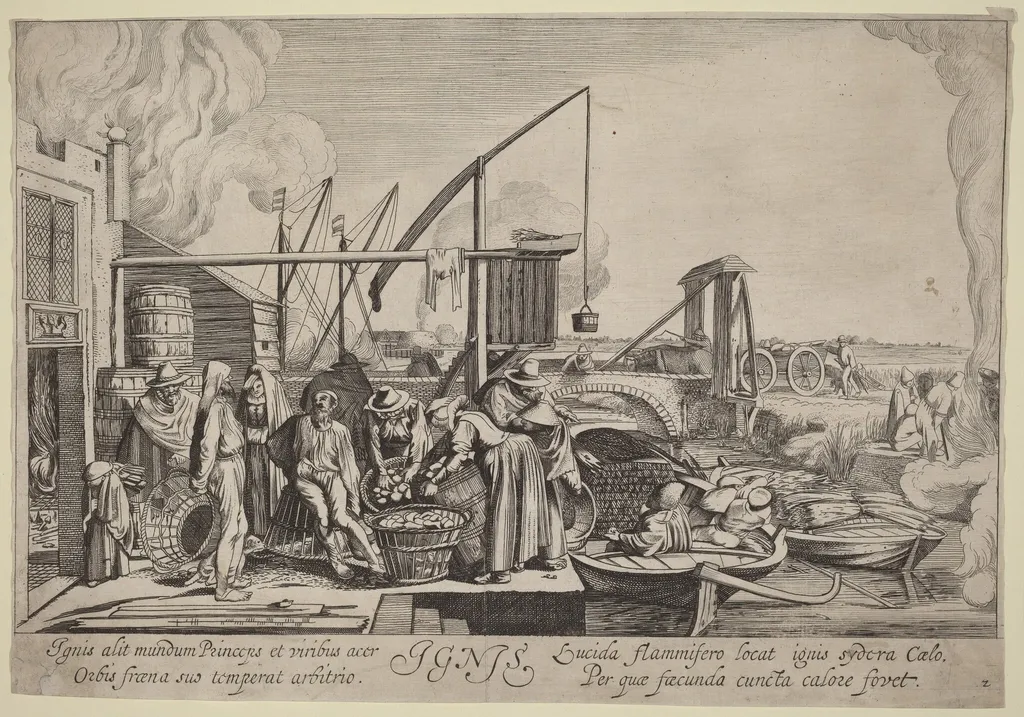 Ignis (Fire), by Jan van de Velde, ink, 1622