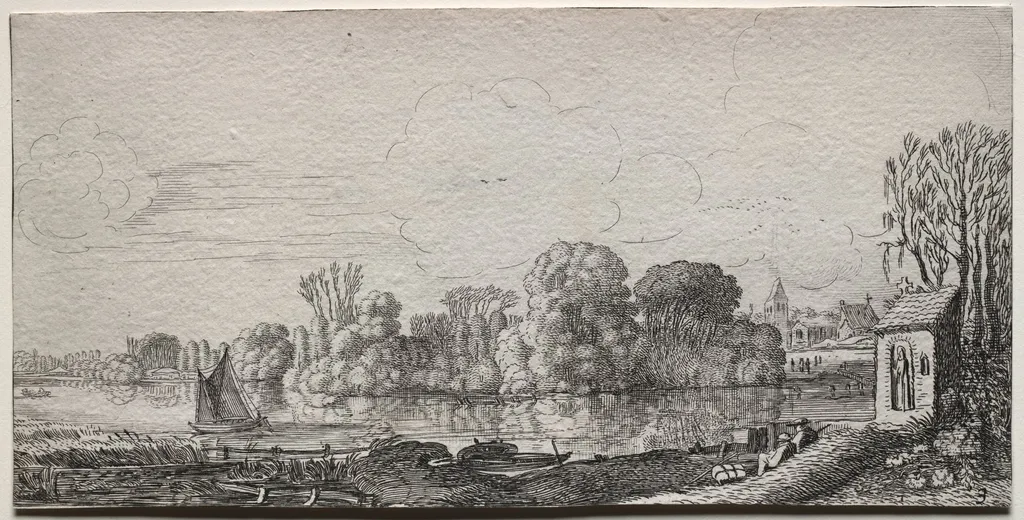 Landscapes: A Little Chapel by a Pond, by Jan van de Velde, 1634