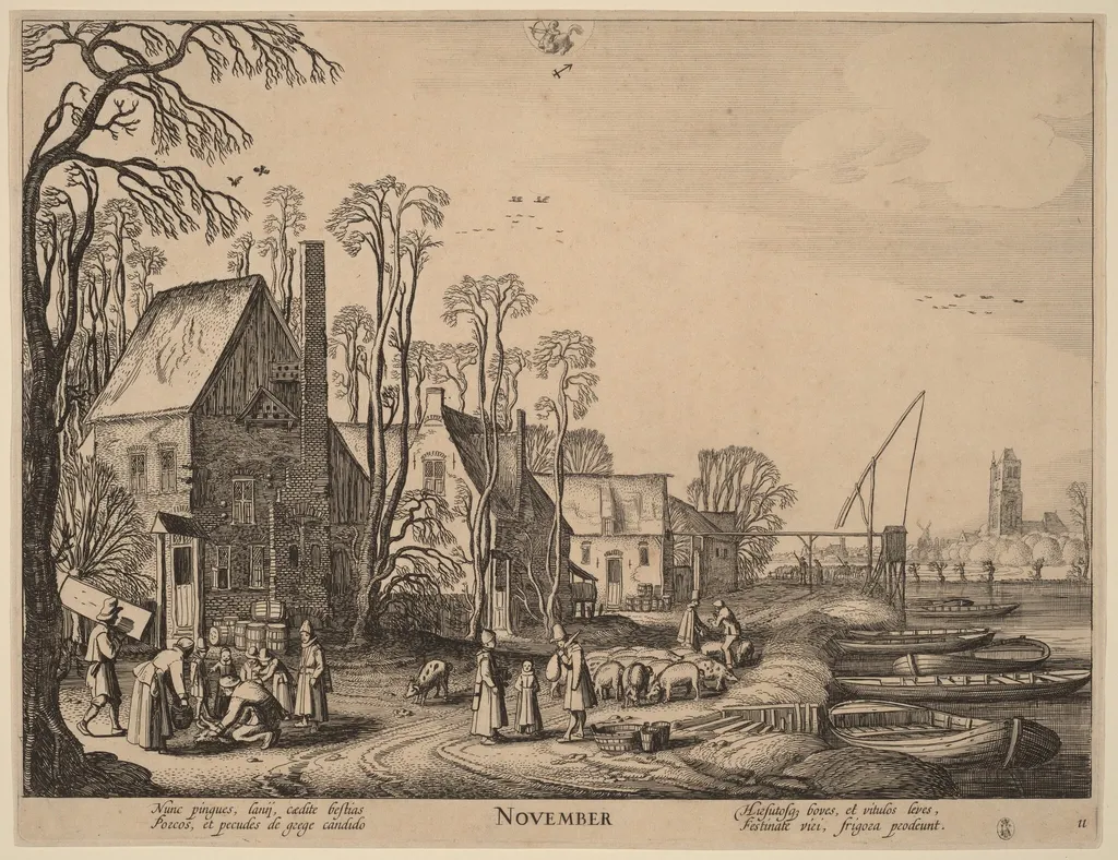 November, by Jan van de Velde, ink, 1617