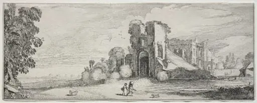 Some Pleasing Landscapes and Ruins of Ancient Monuments: Brederode Castle, by Jan van de Velde