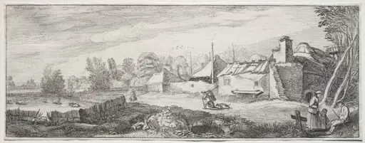 Some Pleasing Landscapes and Ruins of Ancient Monuments: Dilapidated Farm, by Jan van de Velde
