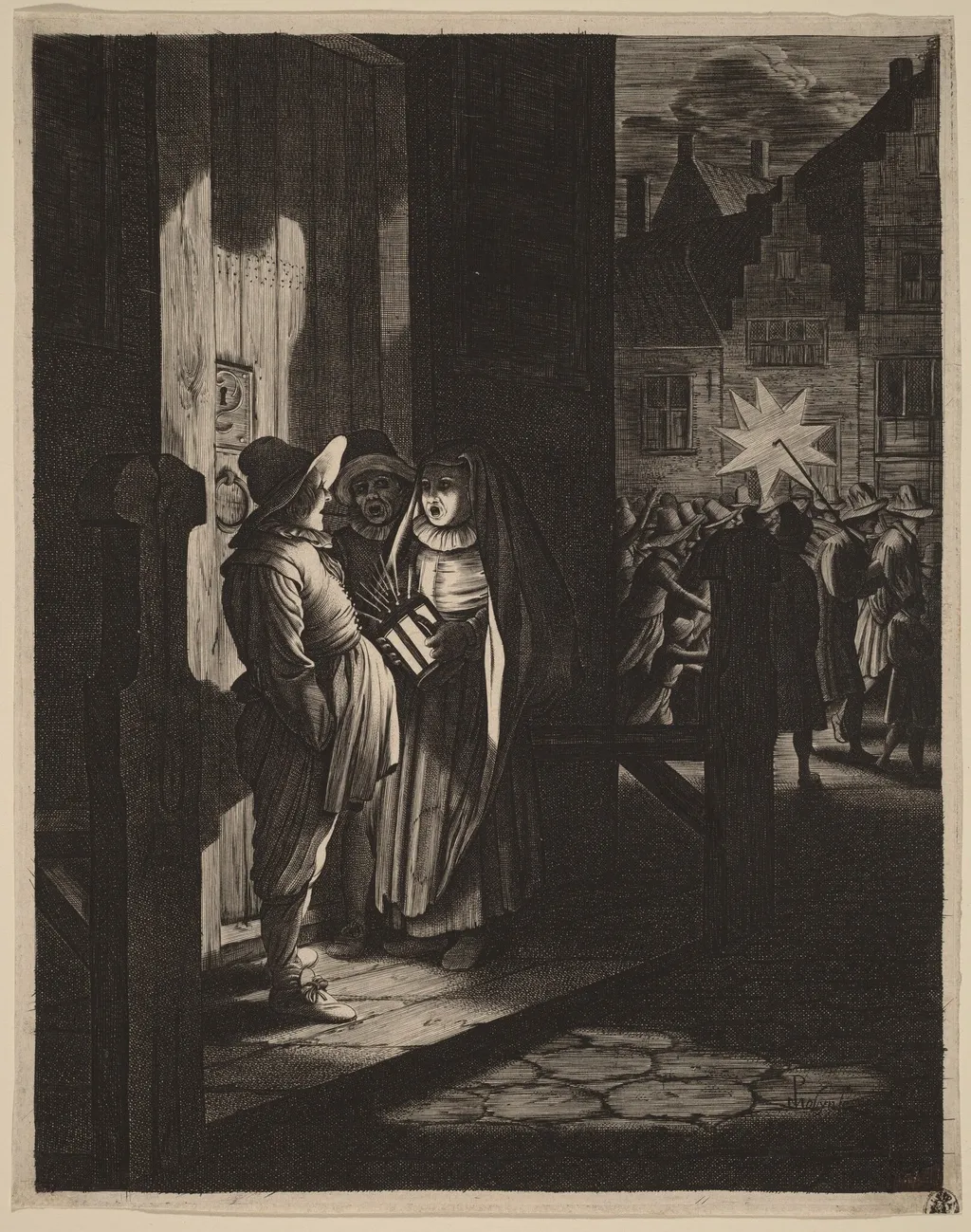 The Star of Kings, a Night Piece, by Jan van de Velde, ink, 1630