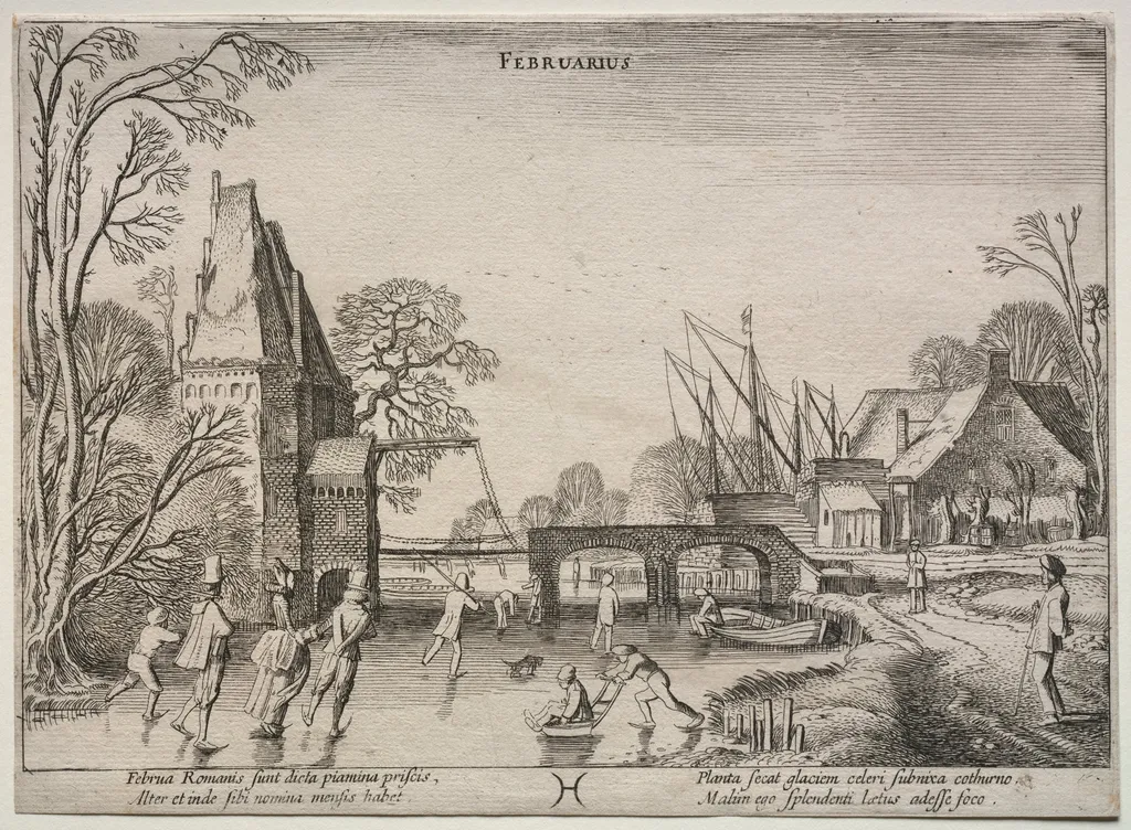 The Twelve Months: February, by Jan van de Velde, 1613