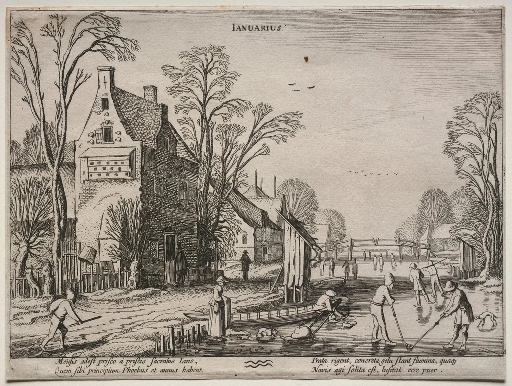 The Twelve Months: January, by Jan van de Velde, 1613