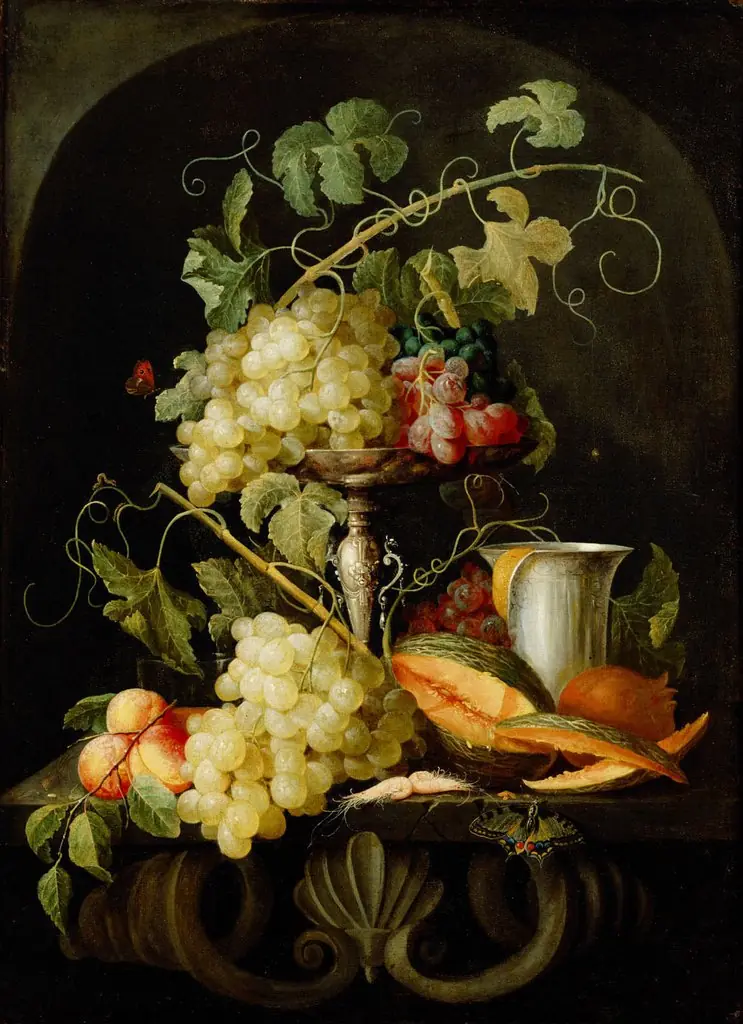 Still life with fruit, by Jan van den Hecke