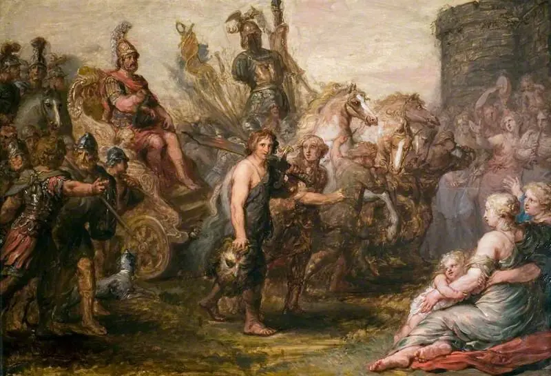 The Triumph of Saul (sketch), by Jan van den Hoecke