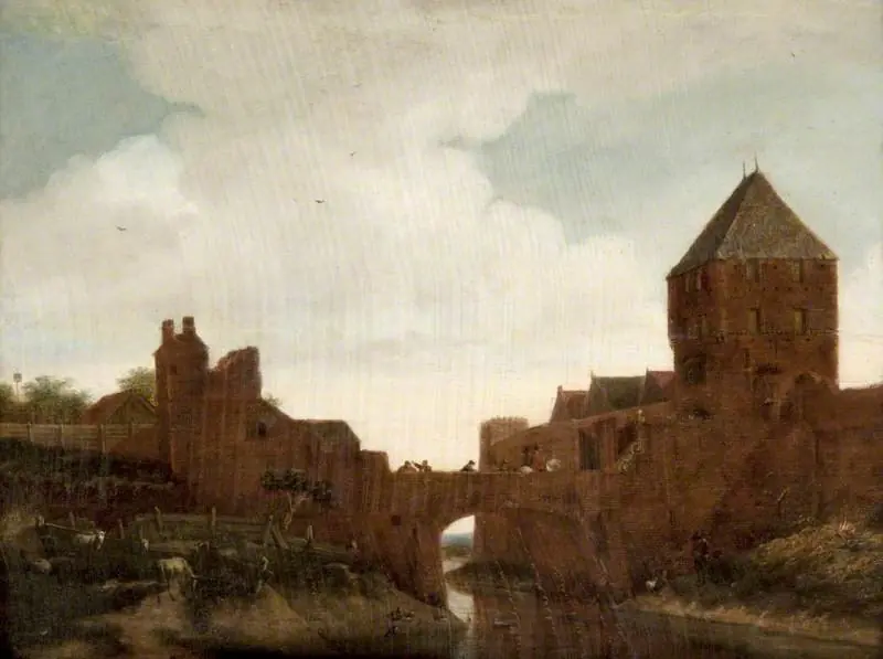 A Bridge into a Fortified Town, by Jan van der Heyden