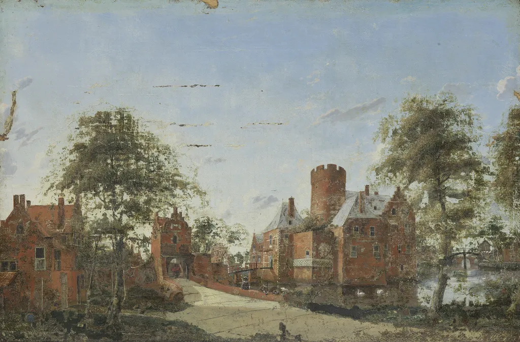 Loenersloot Castle on the Angstel, by Jan van der Heyden, oil, 1700