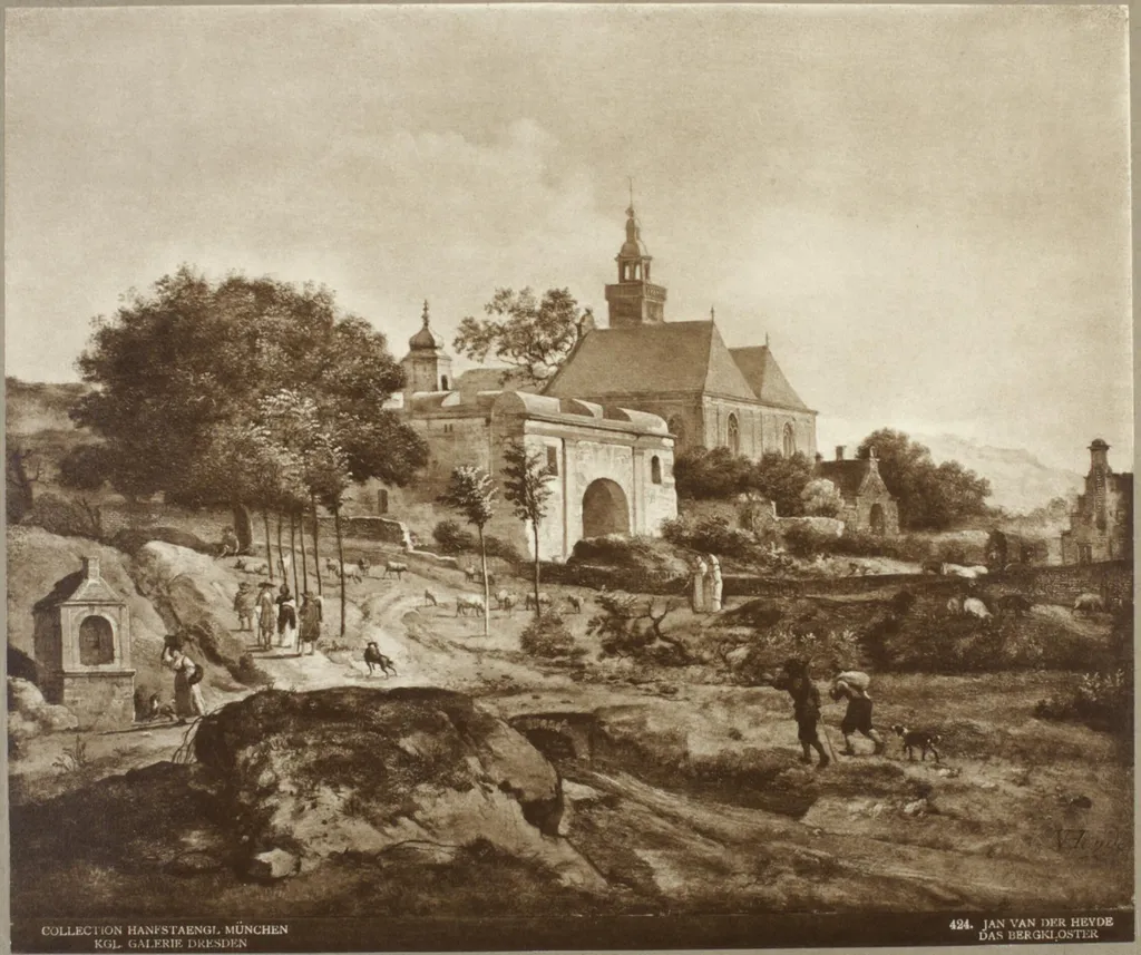 Monastery in a Landscape, by Jan van der Heyden, oil, 1660