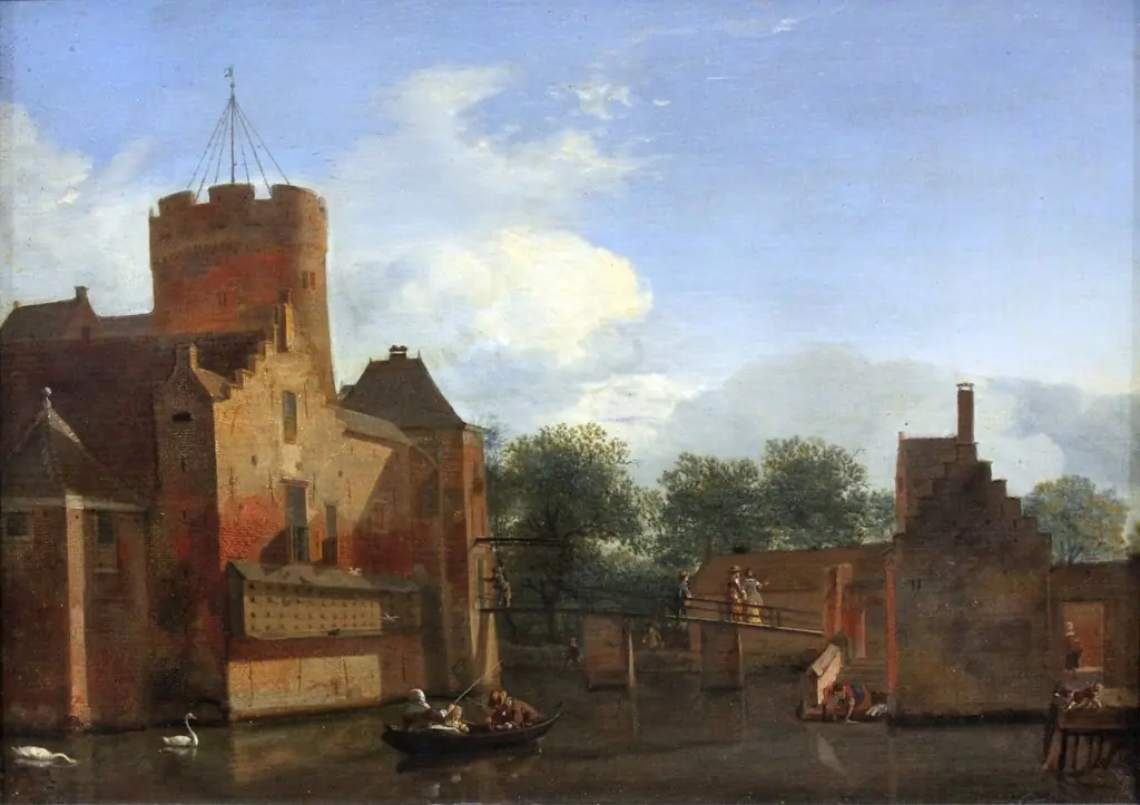 Schloss Loenersloot in Holland, by Jan van der Heyden