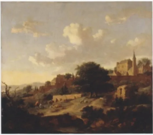 View of a Fortified City, by Jan van der Heyden, oil, 1670
