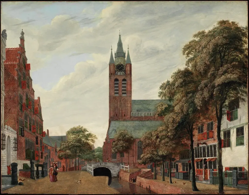 View of the Oude Delft Canal, Delft, by Jan van der Heyden