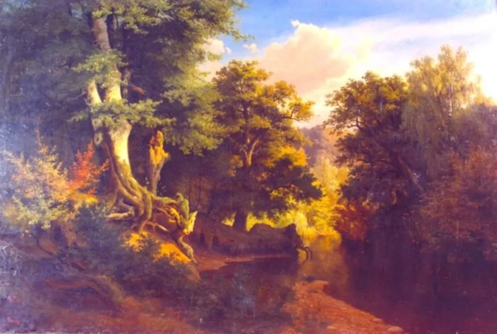 Peisaj cu oi sub un arbore, by Jan van der Meer, unspecified