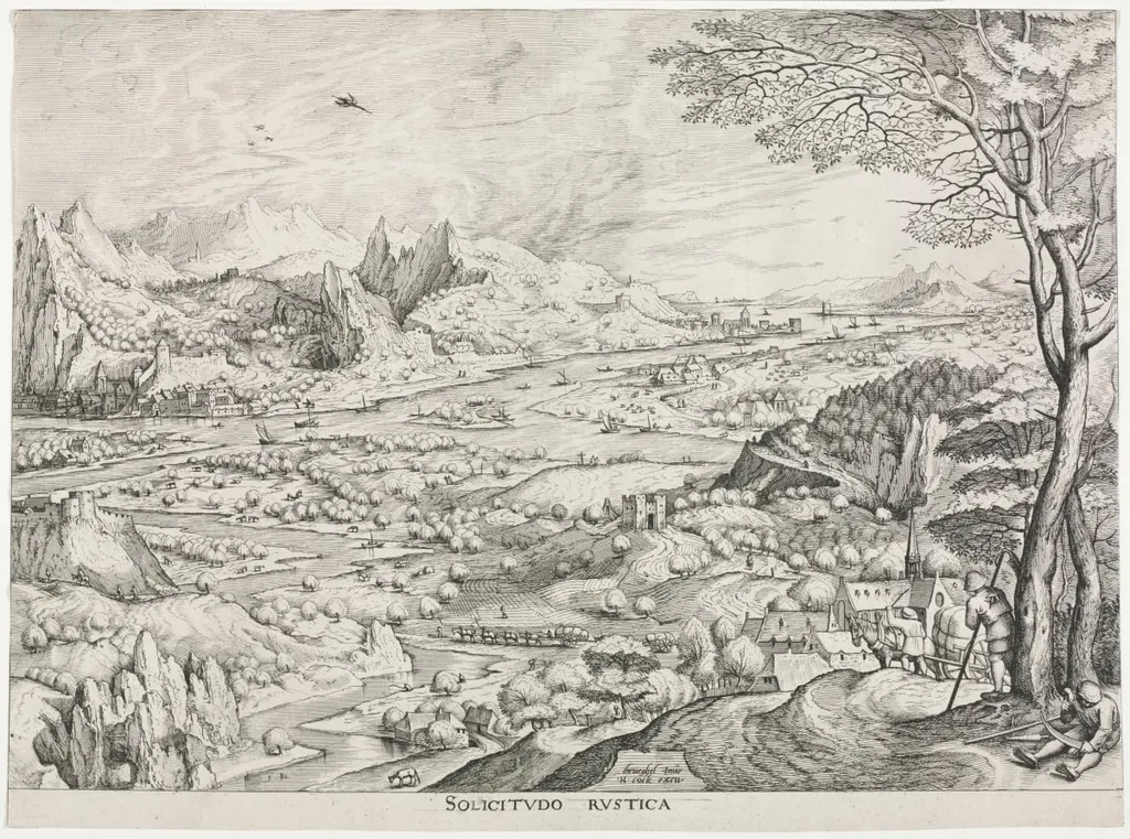 The Large Landscapes: Solicitudo Rustica, by Jan van Doetechum, 1556