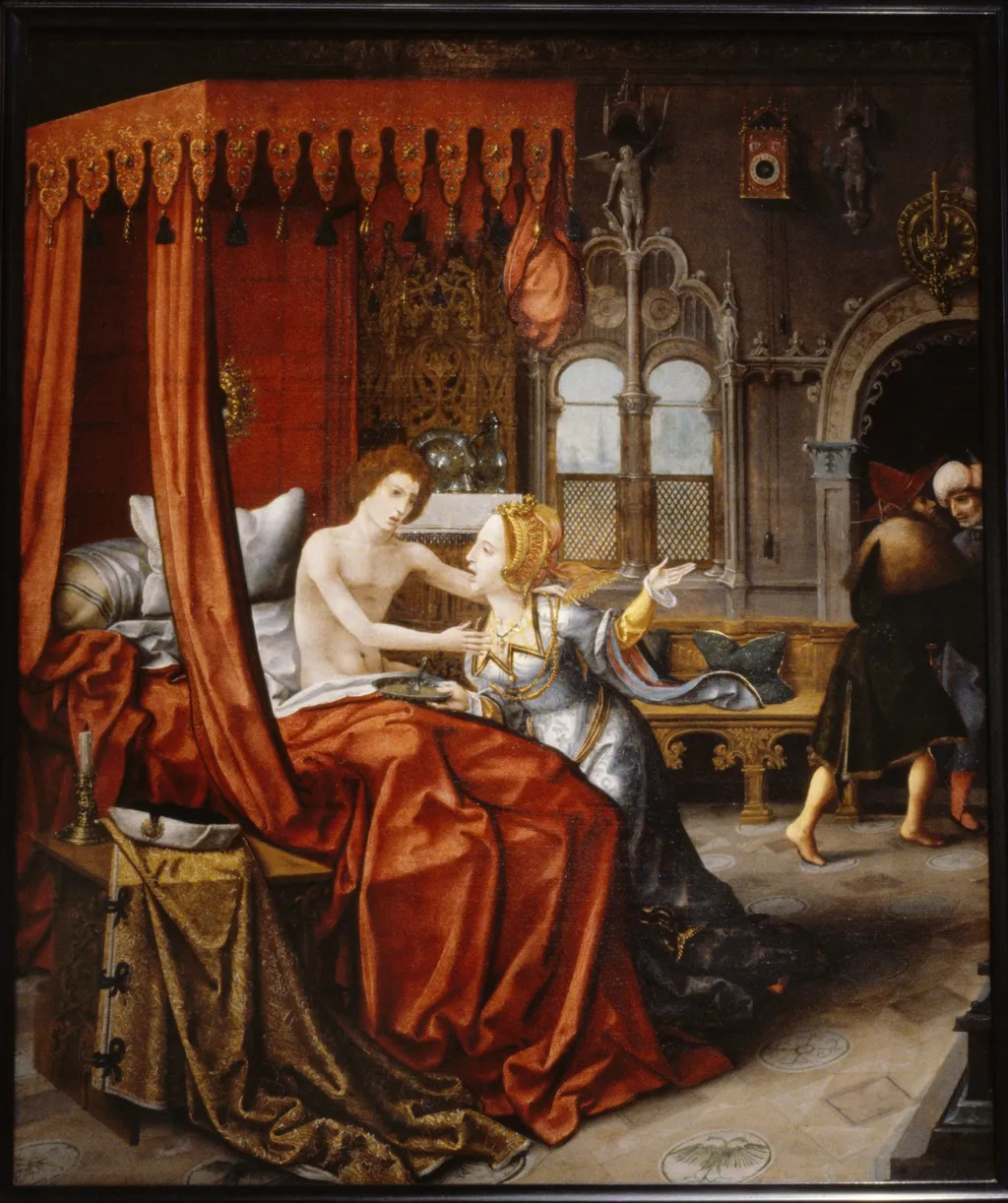 Amnon Attacking Tamar, by Jan van Dornicke, oil, 1520