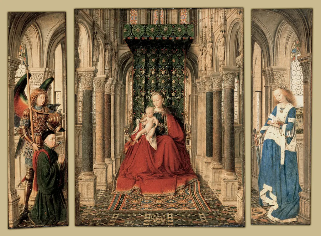 Dresden Triptych, by Jan van Eyck, oil, 1437