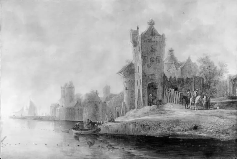 A Fortified Dutch Town, by Jan van Goyen, oil