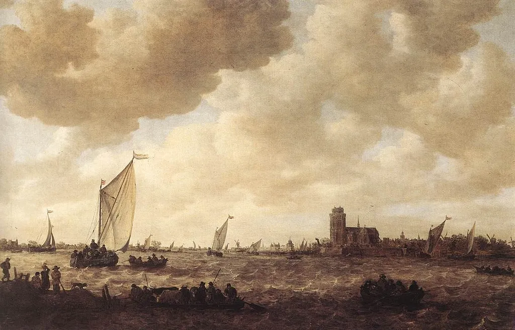 A View of Dordrecht, by Jan van Goyen, oil, 1644