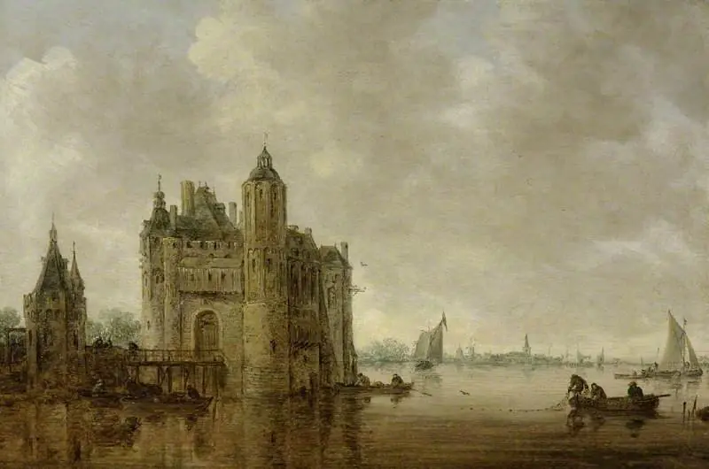 A watergate by an estuary, by Jan van Goyen