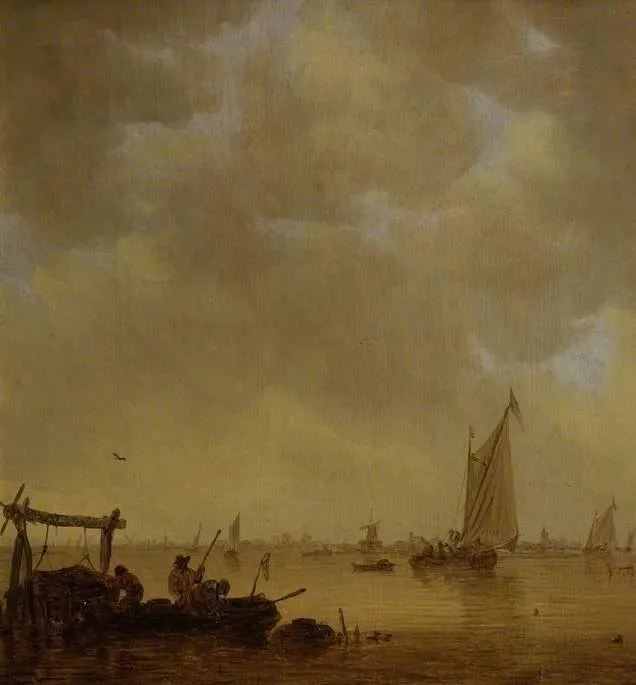 An Estuary, by Jan van Goyen, oil, 1643