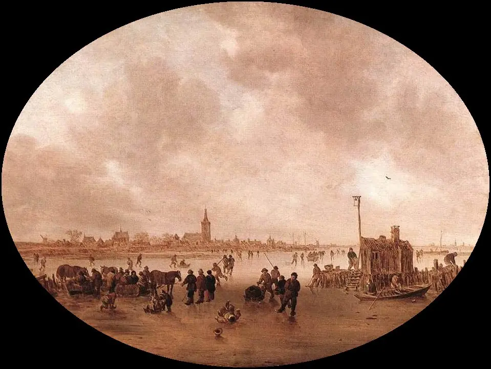 An Ice Track on a Frozen River, by Jan van Goyen