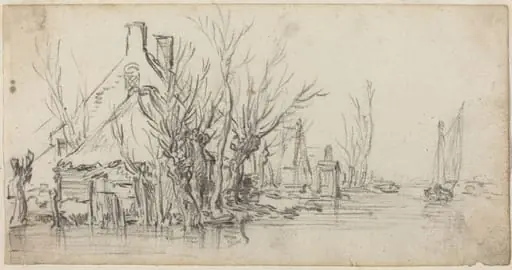 Cottages by a River, by Jan van Goyen