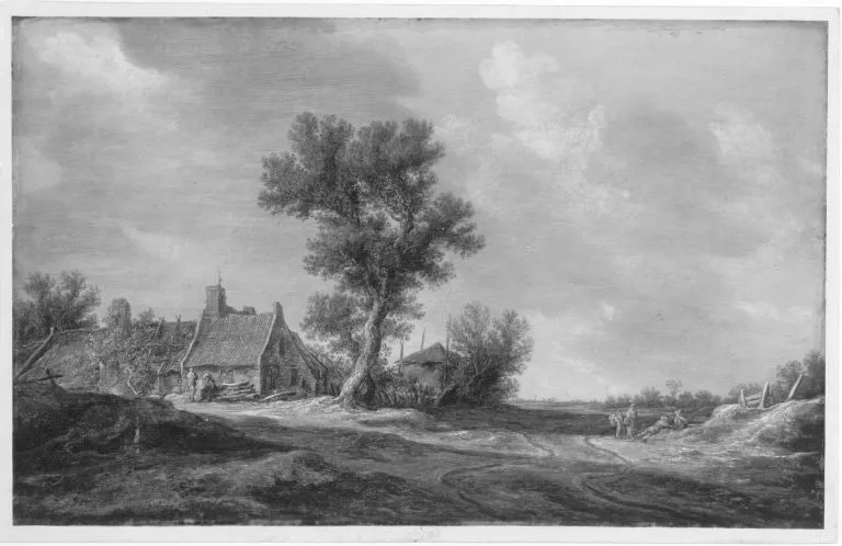Flachlandschaft mit Bauernhof, by Jan van Goyen, unspecified, 1629