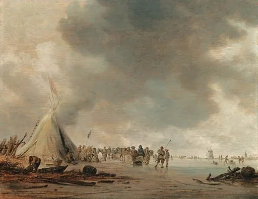 Frozen River with Skaters