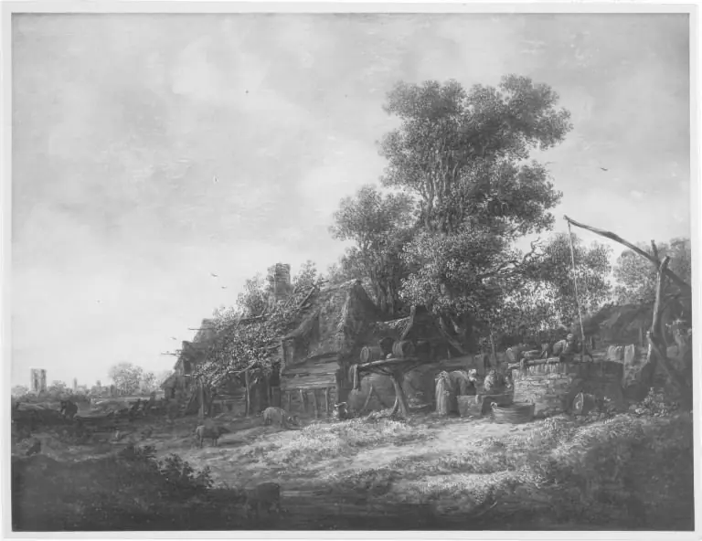 Gehöft mit Ziehbrunnen, by Jan van Goyen