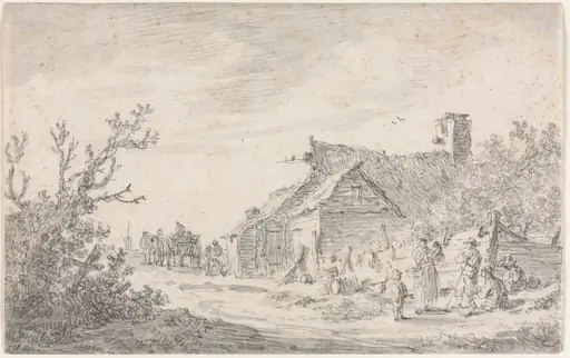 Landscape with a Cottage and Figures, by Jan van Goyen