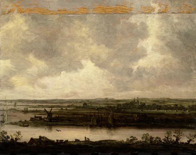 Panoramic view of the river Spaarne and the Haarlemmermeer