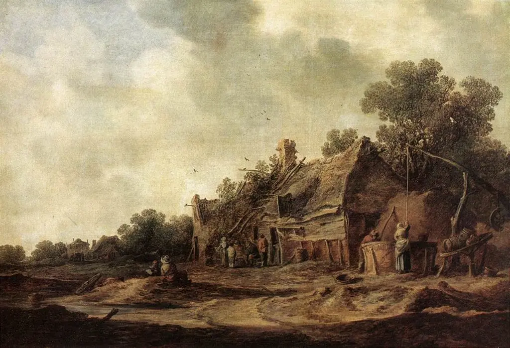 Peasant Huts with a Sweep Well, by Jan van Goyen