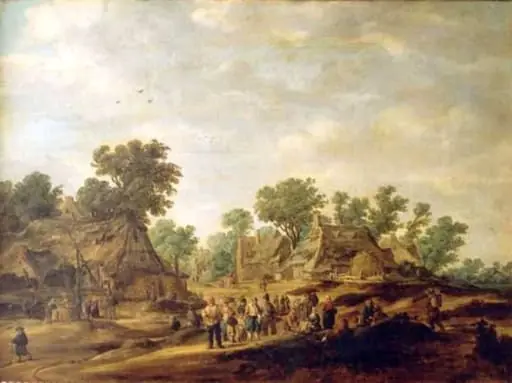 Peisaj olandez cu țărani, by Jan van Goyen