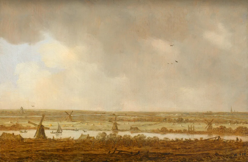 Polder landscape, by Jan van Goyen, oil, 1644