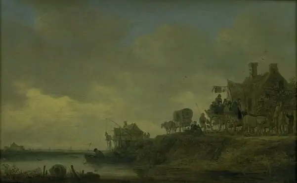 River Scene with the "Swan" Tavern, by Jan van Goyen